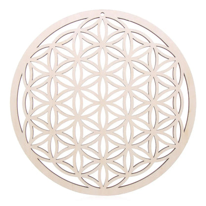Panneau mural en bois en forme de fleur de vie, découpé au Laser, Art mural en bois, décoration de maison, sous-verres faits à la main, fabrication artisanale, ornement de géométrie sacrée