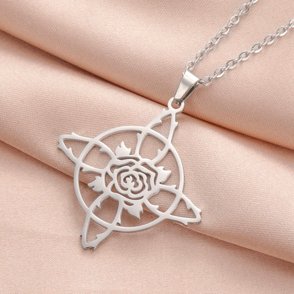 Dawapara-Collier à Nministériels d de Sorcière en Acier Inoxydable pour Femme, Amulette de Protection, Bijoux Wiccan