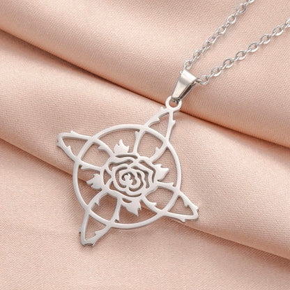 Dawapara-Collier à Nministériels d de Sorcière en Acier Inoxydable pour Femme, Amulette de Protection, Bijoux Wiccan