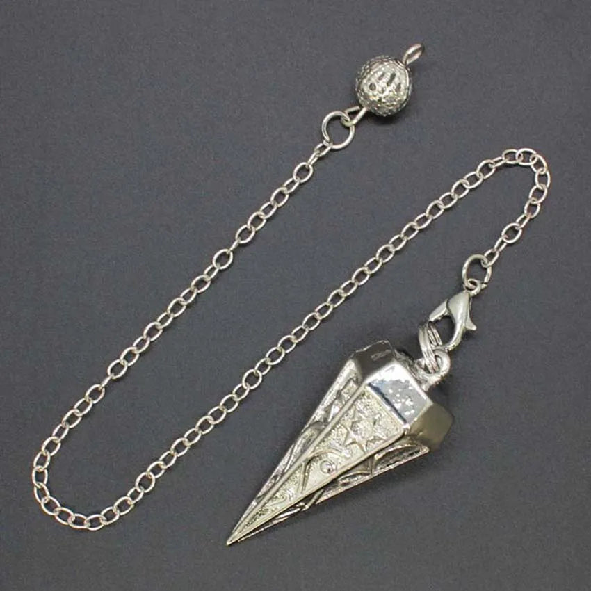 Pendule Rune en métal de cuivre pour la radiesthésie, pendentif antique spirituel, équilibrage du corps, guérison Chakra, Reiki