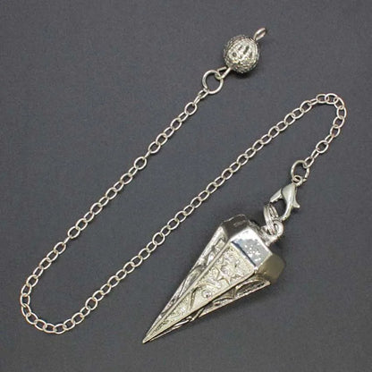 Pendule Rune en métal de cuivre pour la radiesthésie, pendentif antique spirituel, équilibrage du corps, guérison Chakra, Reiki