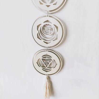 Yoga 7 Chakras bouddhiste Lotus Metatron hexagramme pendentif en bois tapisserie Ojibwe capteur de rêves sorcellerie tenture murale décor