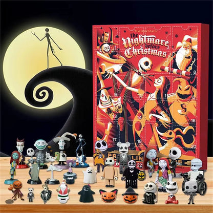Calendrier de l'Avent avec Figurines d'Horreur d'Halloween, Compte à Rebours avec Jouets Surprises, Contient 24 Cadeaux