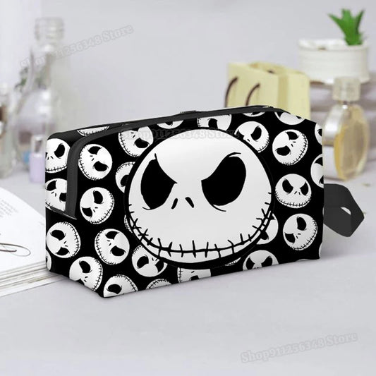 Sac à cosmétiques le cauchemar avant noël pour filles, pochette de maquillage Jack Skellington, organisateurs portables, étui de maquillage, cadeau pour femmes