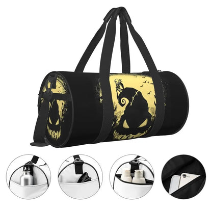 Sac fourre-tout de plage personnalisé Jack Skellington pour femmes, squelette vivant, grand compartiment, sacs de voyage pour salle de sport et plage