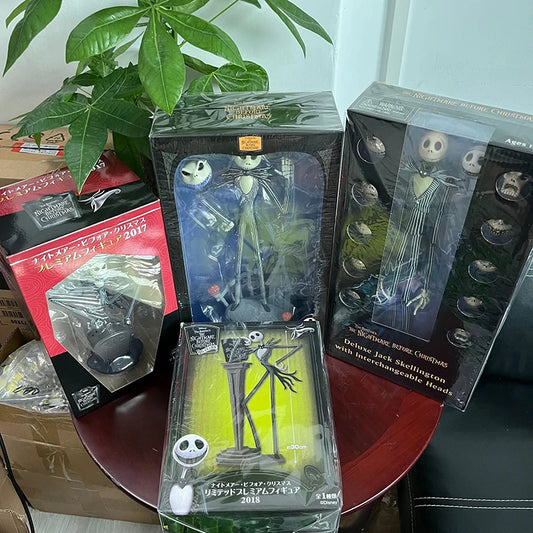 The Nightmare Before Christmas Jack Skellington Action Figure, 12 Face Jack Chair, Special Version Model Toy, Hmatte en Present