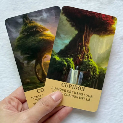 Jeu de cartes Oracle français, cartes de tarot d'arbre français, lecture et réflexion personnelles, jeux de cartes, 12*7cm, 14 +, 56 cartes