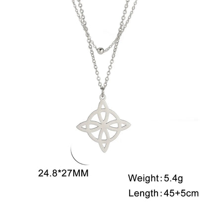 Collier Vintage avec nœud de sorcière pour femmes, pendentif porte-bonheur, amulette de Protection des celtiques irlandais, en acier inoxydable, bijoux Wicca, cadeau