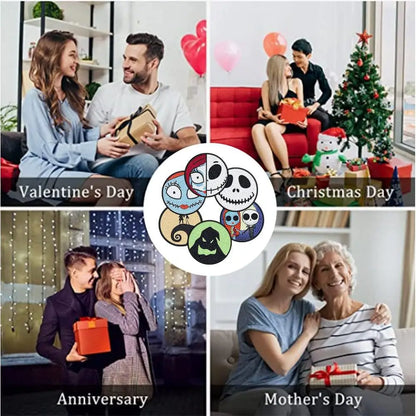 Halloween Skull Jack 6 pièces bricolage cristal paillettes diamant peint en bois Art dessous de verre avec support