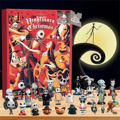 Calendrier de l'Avent avec Figurines d'Horreur d'Halloween, Compte à Rebours avec Jouets Surprises, Contient 24 Cadeaux