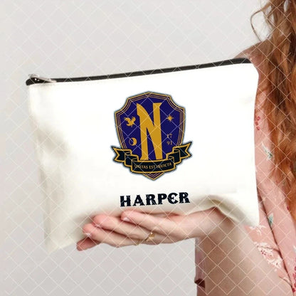 Mercredi Addams et Enid trousse à cosmétiques femmes sacs de toilette décontracté rouge à lèvres sacs de maquillage cadeau gothique filles Nevermore Academy
