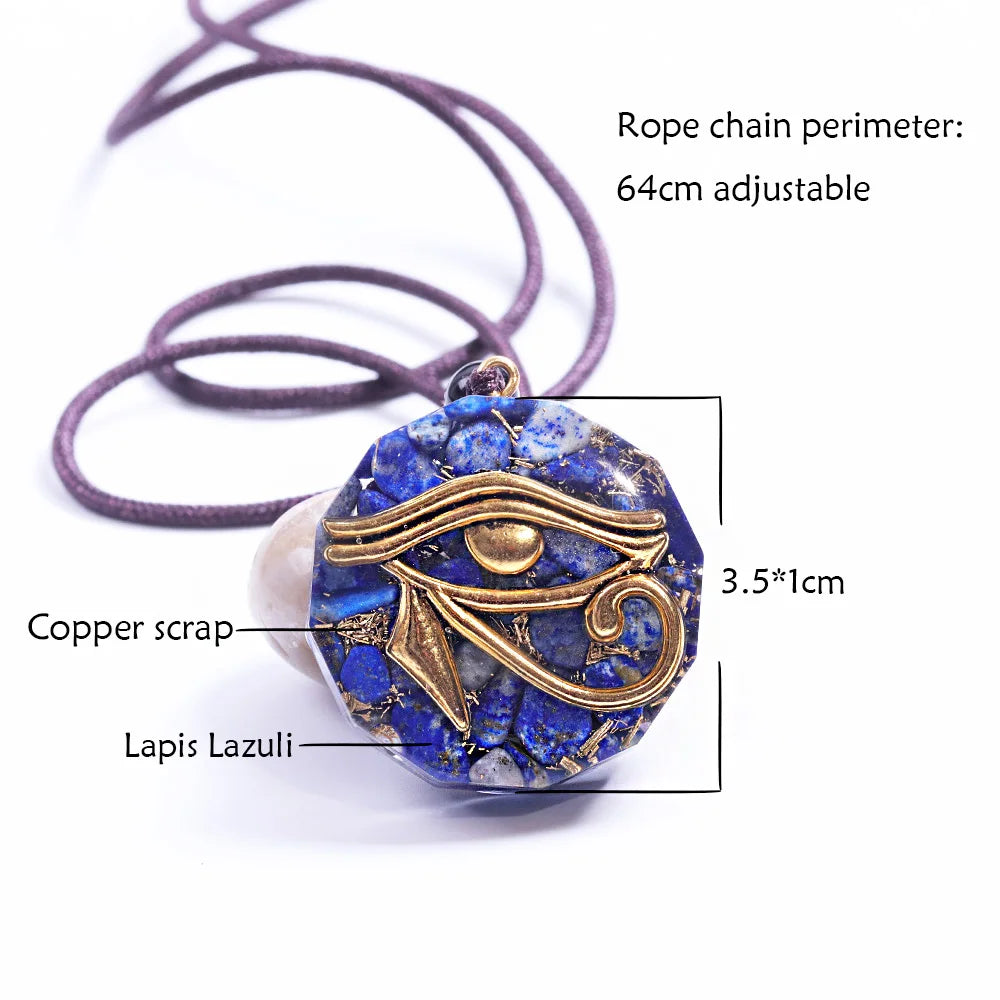 Oeil de Ra Horus Orgonite pendentif obsidienne Reiki Quartz Reiki cristal de guérison collier d'énergie réglable égyptien ancien