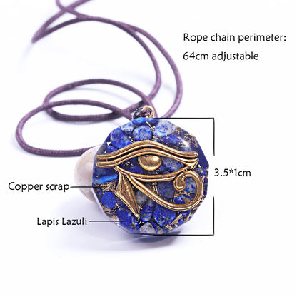 Oeil de Ra Horus Orgonite pendentif obsidienne Reiki Quartz Reiki cristal de guérison collier d'énergie réglable égyptien ancien