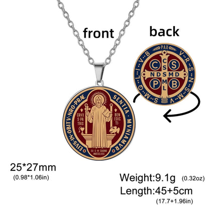 Jeshayuan médaille de Saint benoît avec collier tétragrammaton pendentif pentagramme collier Original noeud de sorcières