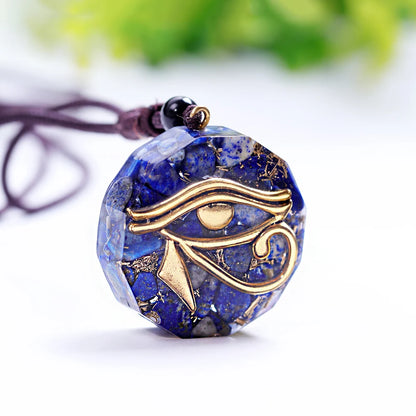 Oeil de Ra Horus Orgonite pendentif obsidienne Reiki Quartz Reiki cristal de guérison collier d'énergie réglable égyptien ancien