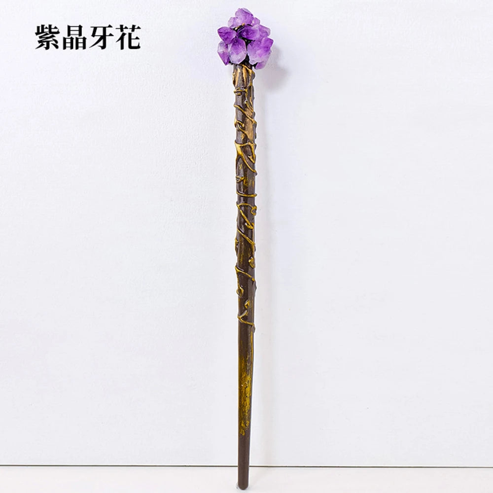 Bâton Magique de Sorcière, Quartz, Clip Naturel, Sceptre, Outil Rituel de Dégradation, Ornement d'Autel, Accessoire d'Halloween, Cadeau de Bijoux Fait à la Main, 1 Pièce