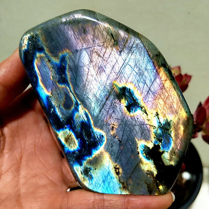 Pierre naturelle bleu jaune Labradorite cristal forme libre méditation sorcellerie Reiki guérison coeur Feng Shui cristal décor de chambre