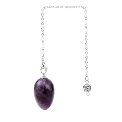 CSJA péndules en cristal pour radiesthésie Divination pierre naturelle pendentif en forme d'oeuf ésoteries radesthésie pendule Pendulo S973