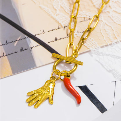 UHBINYCA – collier avec pendentif à breloque main Hamasa en acier inoxydable pour femmes, bijoux personnalisés hypoallergéniques exquis