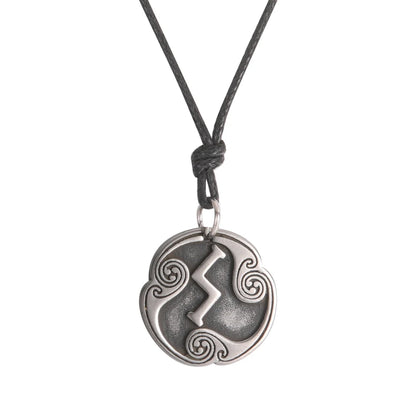 EUEAVAN rétro mystérieux Runes collier Viking bijoux corde chaîne réglable colliers en acier inoxydable pendentif amulette bijoux