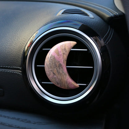 Réinitialisation de parfum d'aromathérapie de voiture, pierre naturelle de guérison CitroQuartz, pierre précieuse de lune et d'étoile, décoration intérieure, 1PC