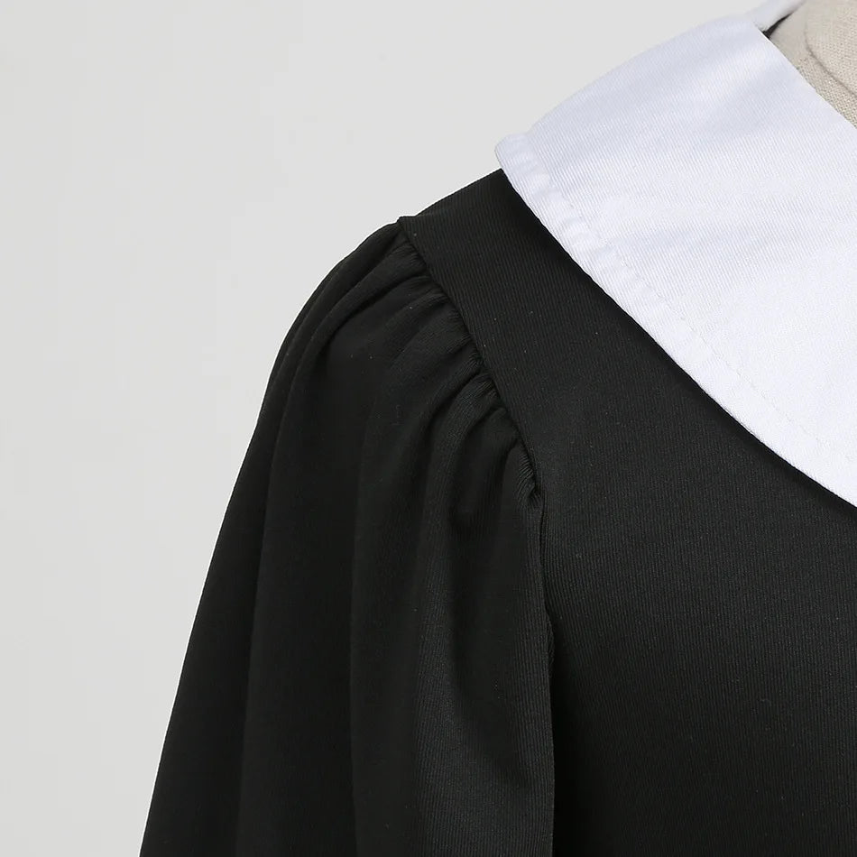 Robe de Soirée Noire pour Fille, Tenue Éducative pour Halloween, Addams, Cosplay, Gothique, Carnaval, Enfant