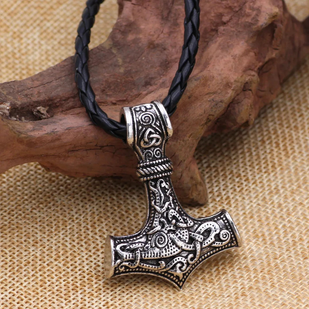 Collier pendentif en marteau de Thor, style nordique Vintage, Viking, bijoux, cadeaux