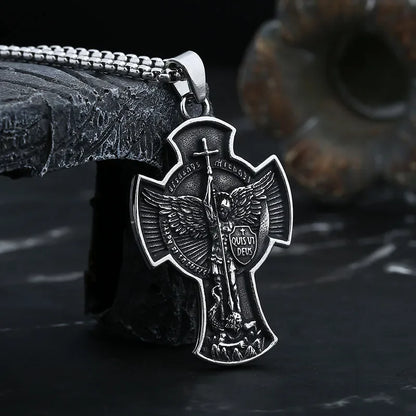SION L-Collier pendentif Saint Michel en acier inoxydable pour homme et femme, tour de cou vintage, cadeau porte-bonheur, livraison directe, nouveau, 2021