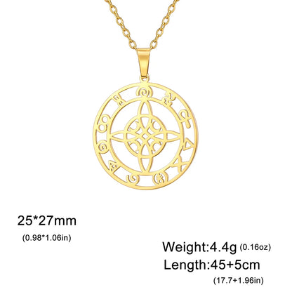 Dawapara-Collier à Nministériels d de Sorcière en Acier Inoxydable pour Femme, Amulette de Protection, Bijoux Wiccan