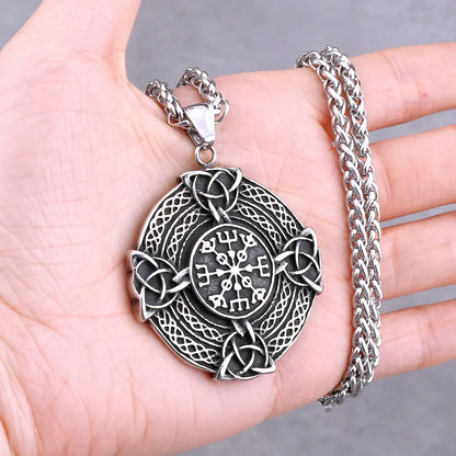 Vikings Odin Rune collier divers hommes nordique Vegvisir Valknut amulette pendentif en acier inoxydable Punk mode bijoux en gros