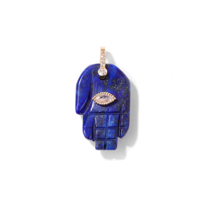 Pendentif main de Fatima Hamsa mauvais œil, Lapis Lazuli, améthystes, Rose, quart, pierre naturelle, breloque pour la fabrication de colliers, accessoires de Bracelet
