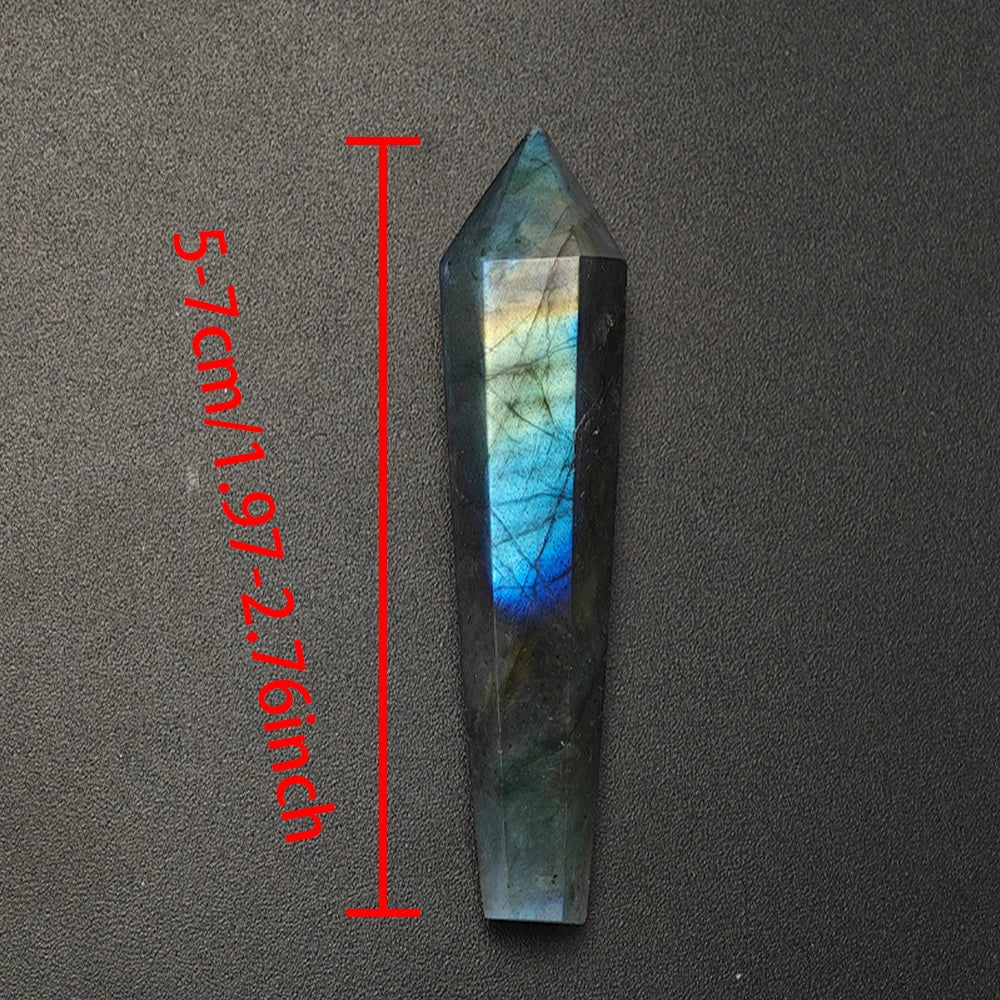 Pierre Labradorite 5-7cm, colonne hexagonale, baguette à pointe de tour, cristaux naturels, pierres de guérison, artisanat, pendule Pirit, décor Fengshui
