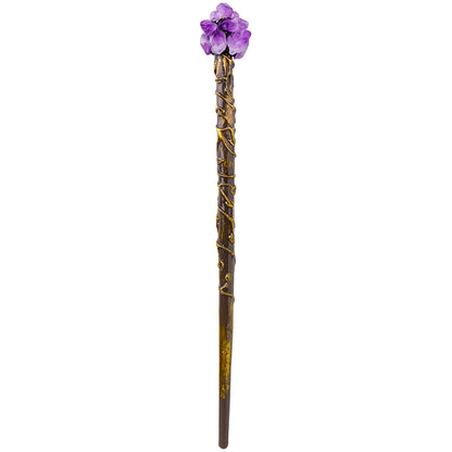 Bâton Magique de Sorcière, Quartz, Clip Naturel, Sceptre, Outil Rituel de Dégradation, Ornement d'Autel, Accessoire d'Halloween, Cadeau de Bijoux Fait à la Main, 1 Pièce