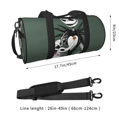 Sac fourre-tout de plage personnalisé Jack Skellington pour femmes, squelette vivant, grand compartiment, sacs de voyage pour salle de sport et plage