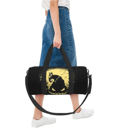 Sac fourre-tout de plage personnalisé Jack Skellington pour femmes, squelette vivant, grand compartiment, sacs de voyage pour salle de sport et plage