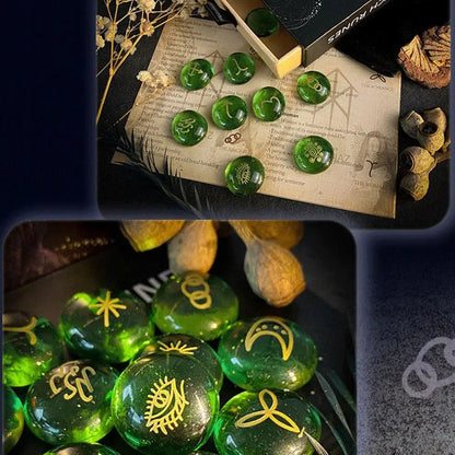 Rune Coal Set avec Runes Plepour débutants, verre, sorcières, velours, proximité, sac à cordes pour la guérison