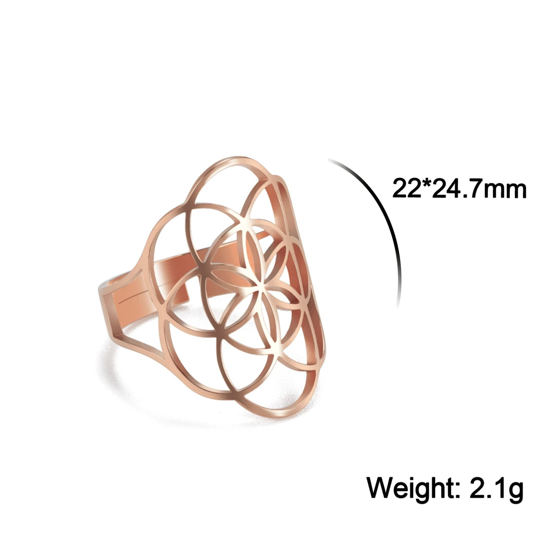 EUEAVAN – bague fleur de vie en acier inoxydable, géométrie sacrée archange Metatron, amulette réglable, bijoux cadeau, vente en gros