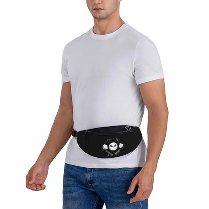 Sac Banane Personnalisé L'Étrange Noël de Monsieur Jack, Sacoche à Bandoulière pour Voyage, Randonnée, Téléphone, Poudres d'Argent