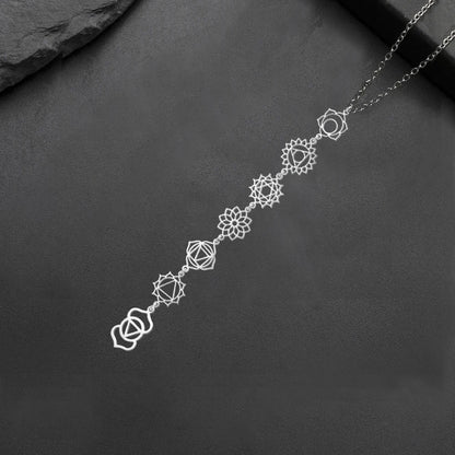 Collier de Yoga 7 chakras, pendentif en acier inoxydable pour méditation, cadeau spirituel Boho
