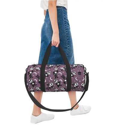 Sac fourre-tout de plage personnalisé Jack Skellington pour femmes, squelette vivant, grand compartiment, sacs de voyage pour salle de sport et plage