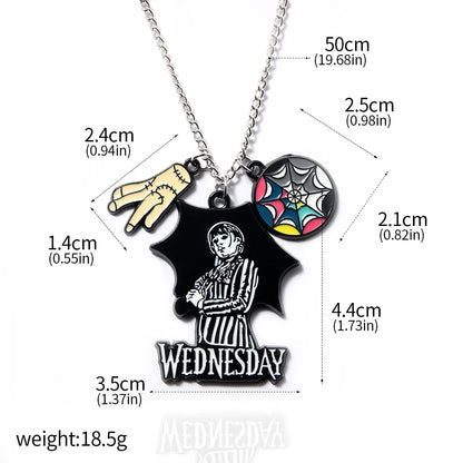 Bracelet de perles de fenêtre arc-en-ciel mercredi Addams, pendentif chose à main, bijoux gothiques pour femmes, accessoires cadeau