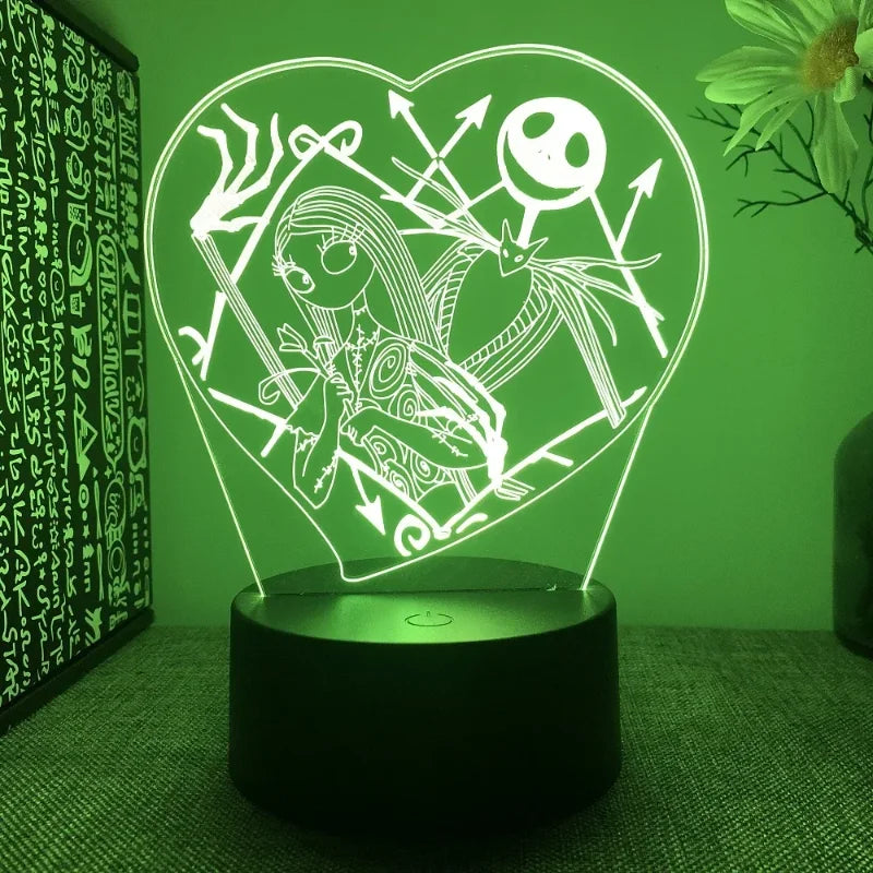 L'Étrange Noël de Monsieur Jack, Jack Skellington, Sally, Halloween, Veilleuses 3D, USB, Acrylique, Veilleuse pour 16 documents, Décor, ClScottsdale