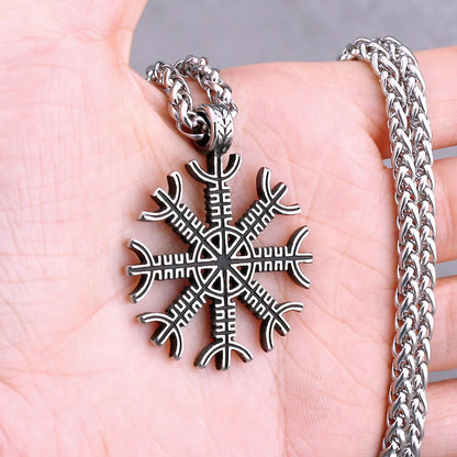 Vikings Odin Rune collier divers hommes nordique Vegvisir Valknut amulette pendentif en acier inoxydable Punk mode bijoux en gros