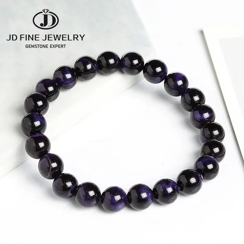 JD pierre naturelle bleu oeil de tigre Bracelets de perles femmes hommes Reiki guérison Yoga méditation bracelets porte-bonheur Pulseras bijoux cadeau
