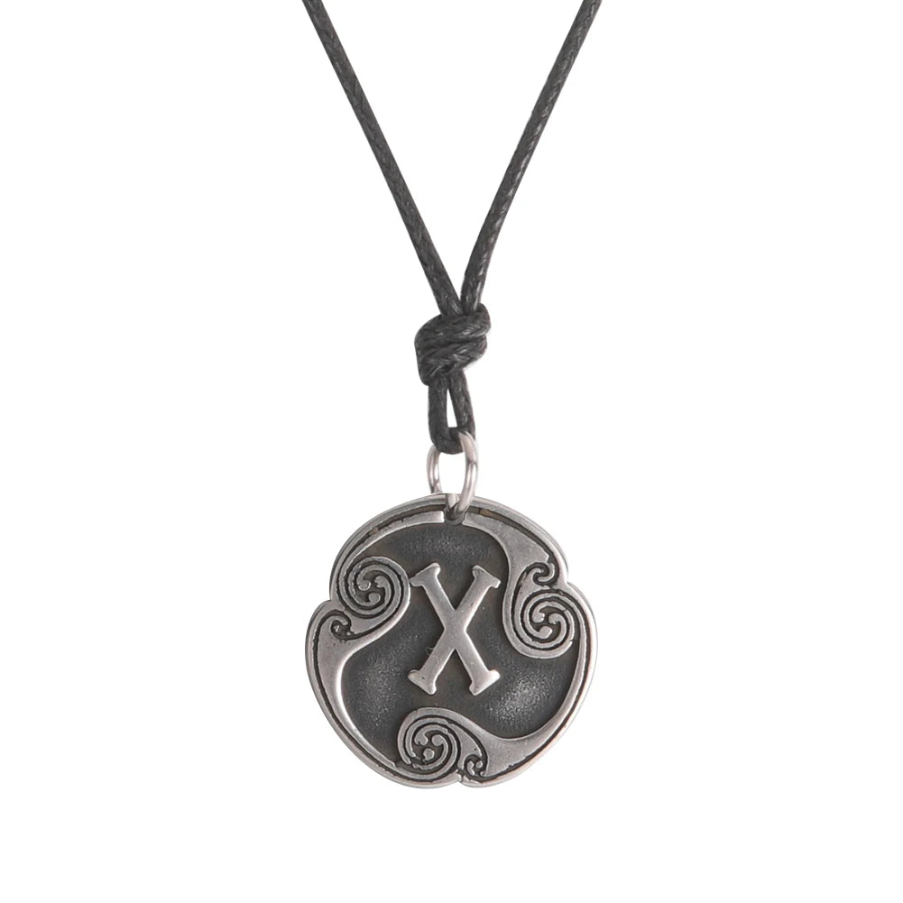 EUEAVAN rétro mystérieux Runes collier Viking bijoux corde chaîne réglable colliers en acier inoxydable pendentif amulette bijoux