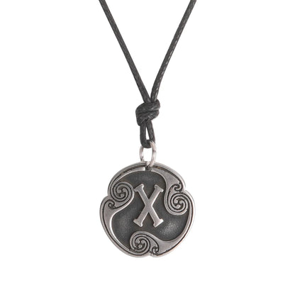 EUEAVAN rétro mystérieux Runes collier Viking bijoux corde chaîne réglable colliers en acier inoxydable pendentif amulette bijoux