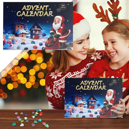 Calendriers de l'Avent pour Collectionneurs de Pierres Précieuses, Ensemble de Citroën, Compte à Rebours de 24 Jours, Collection de Documents Lumineux, Jouets Yoga, 2024