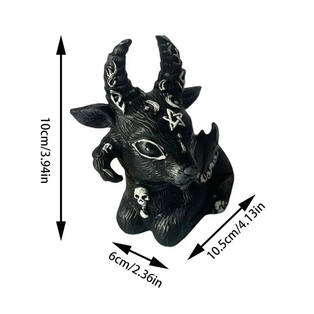 Statue d'Animal Créative, Sculpture Effrayante Noire, Décorations pour la Maison, Centres de Table de Bureau, Mouton, Chat, Grenouille, Figurine de Collection en Résine