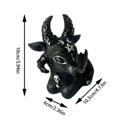 Statue d'Animal Créative, Sculpture Effrayante Noire, Décorations pour la Maison, Centres de Table de Bureau, Mouton, Chat, Grenouille, Figurine de Collection en Résine