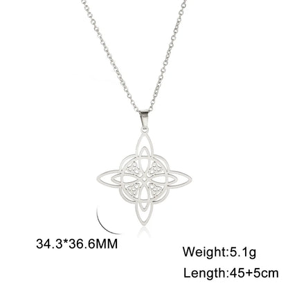 Collier Vintage avec nœud de sorcière pour femmes, pendentif porte-bonheur, amulette de Protection des celtiques irlandais, en acier inoxydable, bijoux Wicca, cadeau